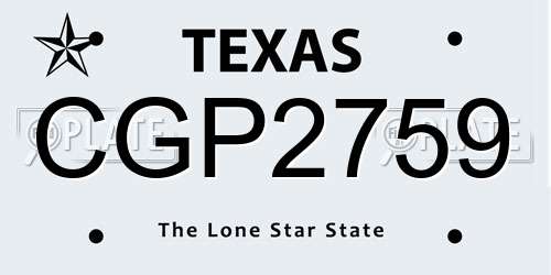CGP2759 Texas License Plate