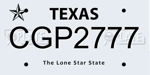 CGP2777 Texas License Plate