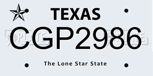 CGP2986 Texas License Plate