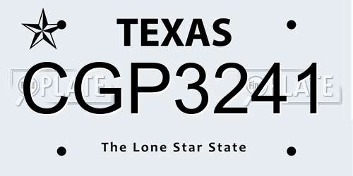 CGP3241 Texas License Plate