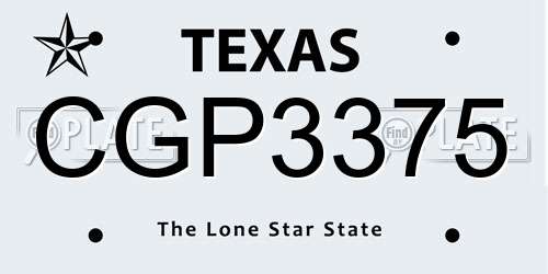 CGP3375 Texas License Plate
