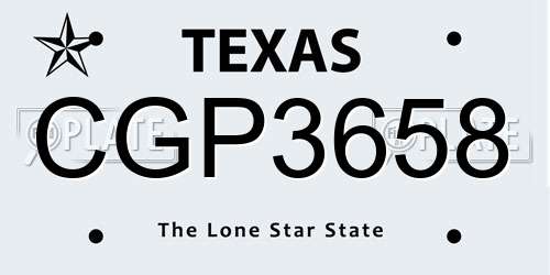 CGP3658 Texas License Plate
