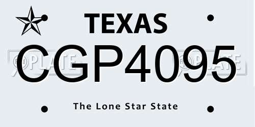 CGP4095 Texas License Plate