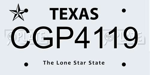 CGP4119 Texas License Plate
