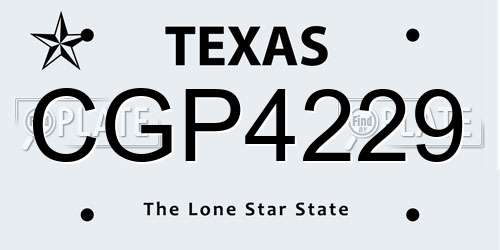 CGP4229 Texas License Plate