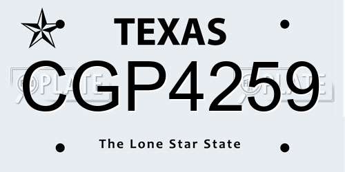CGP4259 Texas License Plate
