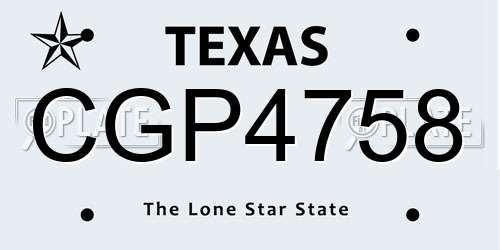 CGP4758 Texas License Plate