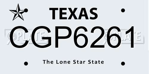CGP6261 Texas License Plate