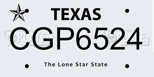 CGP6524 Texas License Plate