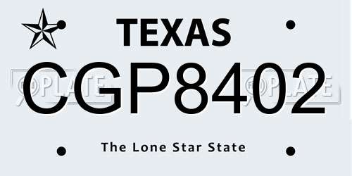 CGP8402 Texas License Plate