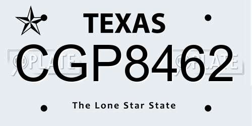 CGP8462 Texas License Plate