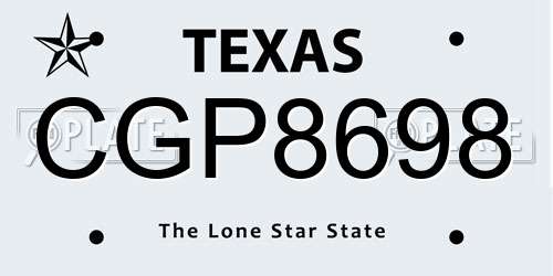 CGP8698 Texas License Plate