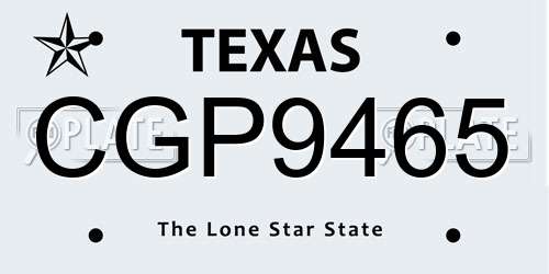 CGP9465 Texas License Plate