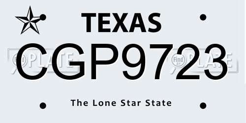 CGP9723 Texas License Plate
