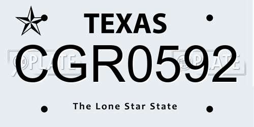 CGR0592 Texas License Plate