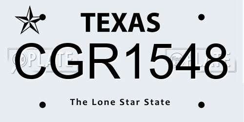 CGR1548 Texas License Plate