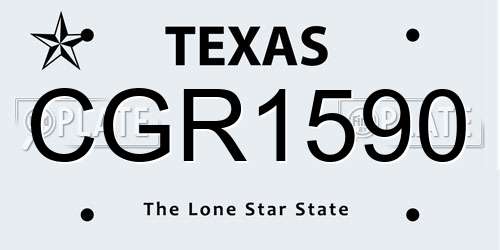 CGR1590 Texas License Plate