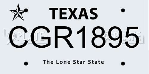 CGR1895 Texas License Plate