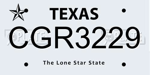 CGR3229 Texas License Plate