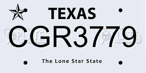 CGR3779 Texas License Plate
