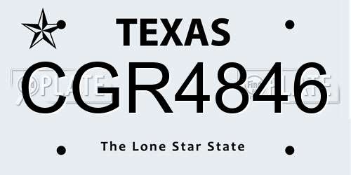 CGR4846 Texas License Plate