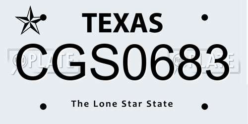 CGS0683 Texas License Plate
