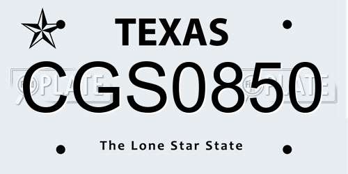CGS0850 Texas License Plate