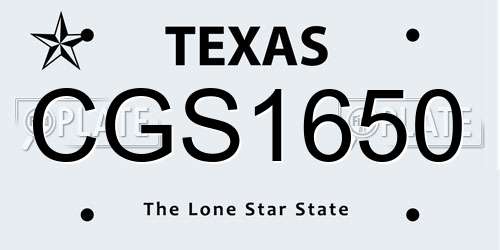 CGS1650 Texas License Plate