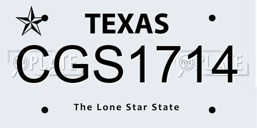 CGS1714 Texas License Plate