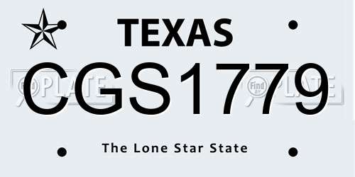 CGS1779 Texas License Plate