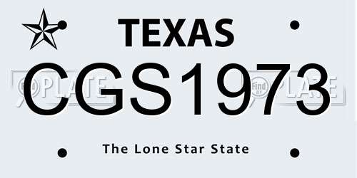 CGS1973 Texas License Plate