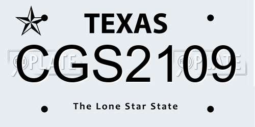 CGS2109 Texas License Plate