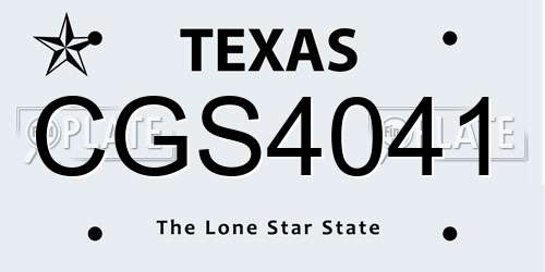 CGS4041 Texas License Plate