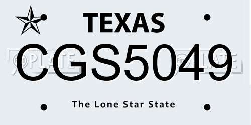 CGS5049 Texas License Plate