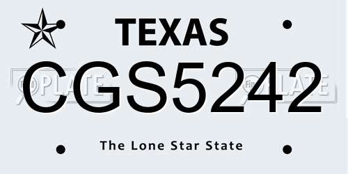 CGS5242 Texas License Plate