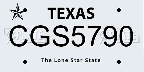 CGS5790 Texas License Plate