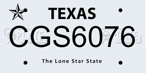 CGS6076 Texas License Plate