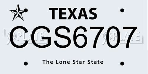 CGS6707 Texas License Plate