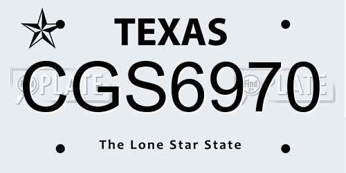 CGS6970 Texas License Plate