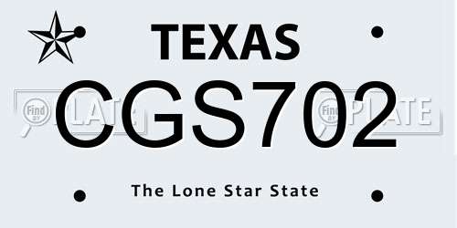 CGS702 Texas License Plate