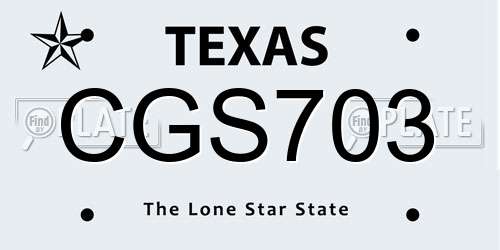 CGS703 Texas License Plate