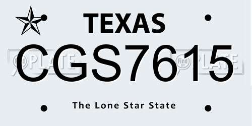 CGS7615 Texas License Plate