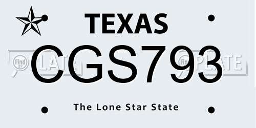CGS793 Texas License Plate