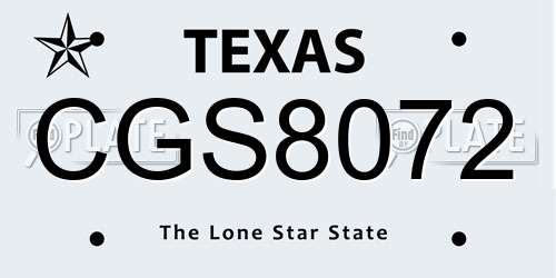 CGS8072 Texas License Plate