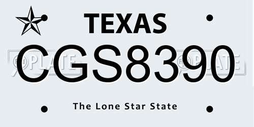 CGS8390 Texas License Plate