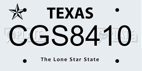 CGS8410 Texas License Plate