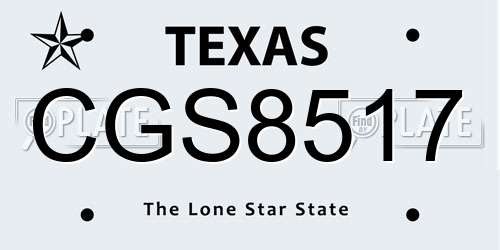 CGS8517 Texas License Plate
