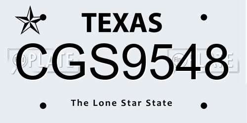 CGS9548 Texas License Plate
