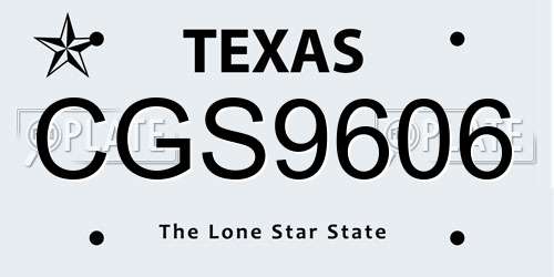 CGS9606 Texas License Plate