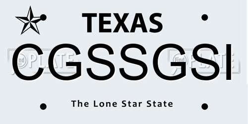 CGSSGSI Texas License Plate